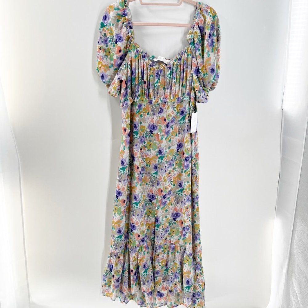 Astr the label BALLOON SLEEVE SWEETHEART FLORAL MAXI Dress Size XL NWT - Picture 5 of 16